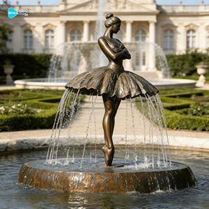 Escultura de Fuente de Bronce Fundido a Presión de Tamaño Real de una Bailarina para Decoración de Jardín o Parque al Aire Libre Personalizada - Product Image 4