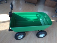 4 Roues 300kg 125L Grand Plateau en Plastique Remorque Utilitaire Hand Truck Mesh Metal Crate Trolley Tool Cart Dump Lawn Wagon OEM