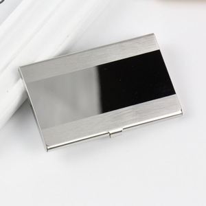 XDH1842 Hot Sale Cheap Custom Logo Brushed Silver <b>Metal</b> Stainless Steel ID Name Credit Business Card Holder <b>Wallet</b> - Product Image 3