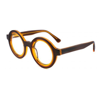 Monture de lunettes vintage ronde en acétate, montures optiques pour hommes et femmes en couleur olive perplexe