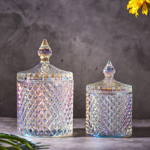 De Color de Otoño de lujo geométrica de Boticario de frasco de vidrio vela con tapa - Product Image 4