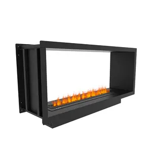 Custom New Design Indoor Pellet Stove Real Flame Insert Bio Ethanol Fireplace