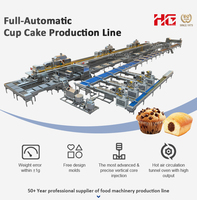 Ligne de production de cupcakes entièrement automatique, machine à faire des gâteaux, machine à gâteaux fabriquée à Shanghai, Chine