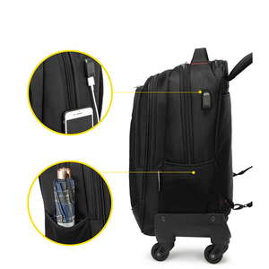 <b>Multifunctional</b> Oxford Roller Vintage Style Water-Repellent Spinner <b>Suitcase</b> Luggage Wheel Zipper Business Travel Trolley Bag - Product Image 6