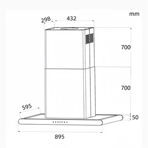 <span class=keywords><strong>Hotte</strong></span> de <span class=keywords><strong>cuisine</strong></span> îlot noire 90 cm, puissante, en acier inoxydable, à montage au plafond, avec commandes tactiles avant et arrière, <span class=keywords><strong>pour</strong></span> <span class=keywords><strong>cuisine</strong></span> <span class=keywords><strong>ouverte</strong></span> - Product Image 6