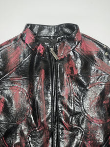 Chaqueta de Motociclista de Invierno para Hombre, Estilo Hip Hop, Delgada, de Lona Recubierta de Cuero PU, con Cierre de Cremallera - Product Image 4