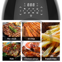 Friteuse à air électrique domestique à panier unique, avec écran LCD numérique à commande tactile, revêtement antiadhésif, en plastique, modèle 267106, la plus vendue