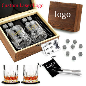 Ensemble de verres à whisky et à liqueur personnalisés avec logo, boîte en bois, pierres à whisky artisanales, verre en cristal de 60 ml pour hôtels et cadeaux d'affaires - Product Image 3