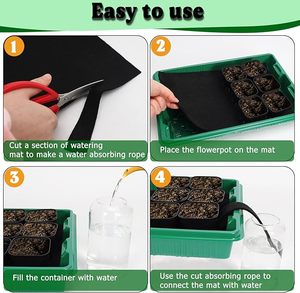 Tapis d'arrosage en feutre pour plantes 100x100cm, épaisseur 3mm, tapis capillaire absorbant pour la germination des graines et le jardinage en serre - Product Image 3