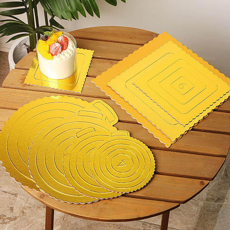 Hot Sale 6-Inch Round/Square Gold Birthday Mousse Cake Tray