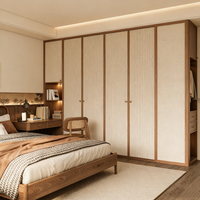 Armoire sur mesure en bois massif de style moderne 2026 avec grand espace de rangement pour la maison et le bureau à domicile