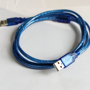 Câble de données USB 2.0 double extrémité mâle-mâle, gaine en PVC, diamètre extérieur 5,5 mm, connexion pour ordinateur et disque dur mobile, bleu, en stock - Product Image 1