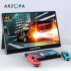 Arzopa giá bán buôn UHD hiển thị di động 15.6 inch chơi game đôi Màn hình kép Extender 4K màn hình di động cho máy tính xách tay