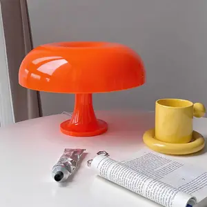 Hot Sell Factory LED Mushroom Decoration Lighting Orange White Mushroom Table Lamp