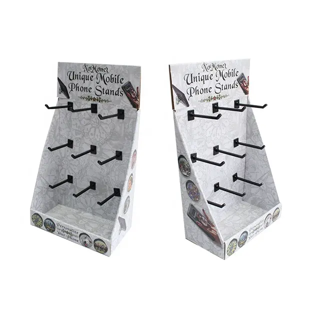 Hair accessories display paper stand for retail cardboard display box, earring display stand for shop