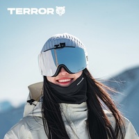 Lunettes de ski magnétiques TERROR HD cylindriques anti-buée pour enfants et femmes, avec clip pour lunettes de myopie, professionnelles pour le snowboard, lentilles en PVC et PC