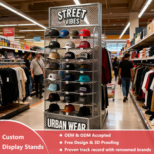 Espositore in Rete Metallica per Scarpe e Cappelli, Design a Più Livelli per Supermercati e Negozi al Dettaglio - Product Image 4