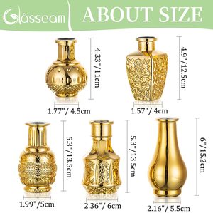 Florero de oro pequeño, venta al por mayor, gran oferta, moderno, simple, pequeño y elegante, florero ovalado, florero de cristal para <span class=keywords><strong>baño</strong></span> de boda - Product Image 5