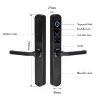 Cerradura Inteligente para Puerta de Acero Inoxidable 304, Impermeable IP66, con Manija Delgada Larga y Corta, Huella Dactilar y Código, para Puertas UPVC de Patio