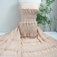 Tissu en crêpe de chiffon rose LH, doux, plissé, superposé, à sequins, broderie en cérélion, extensible, pour robes féminines, personnalisable OEM