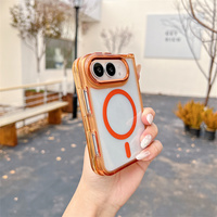 Coque transparente pliable pour Apple iPhone Duo, chargement magnétique sans fil, anti-traces de doigts, antichoc, étui de téléphone portable