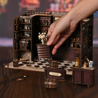 Kit de maison de poupée miniature et coin lecture DIY pour la création de modèles et l'affichage d'artisanat de puzzles 3D