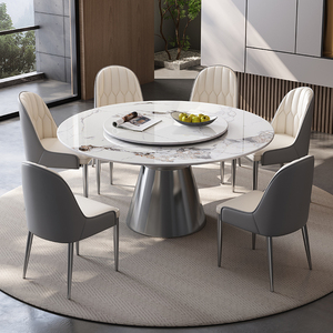 <span class=keywords><strong>Tavolo</strong></span> da pranzo rotondo di lusso italiano e sedia Set di Design moderno stile leggero per la casa <span class=keywords><strong>tavolo</strong></span> da pranzo di lusso - Product Image 5