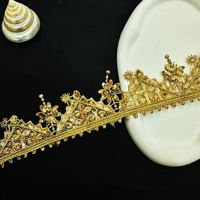 En gros, Bordure en dentelle à paillettes dorées, broderie scintillante et applique florale pour la confection de vêtements, robes de mariée, robes de soirée et artisanat