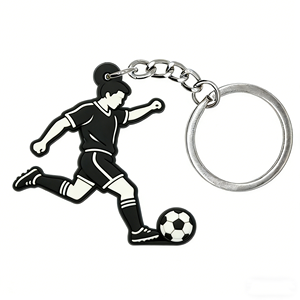 Football Stainless Steel & Soft Rubber Custom Design <b>Dog</b> <b>Tag</b> Letter Keychain-Durable Non-Toxic - Product Image 3