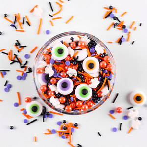 Hot 100g Spooky Mix arrose avec des yeux <span class=keywords><strong>Jumbo</strong></span> pressé bonbons gâteau arrose en gros pour Halloween biscuits Cupcakes fête friandises - Product Image 4