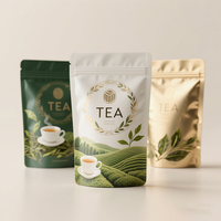 Sachet autoportant à fermeture éclair personnalisé, petit sachet plat refermable, sachet à fermeture éclair pour café ou thé, étanche et résistant à l'humidité