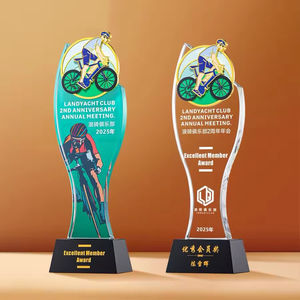कस्टम खेल प्रतियोगिताओं क्रिस्टल ट्रॉफी पुरस्कार स्वर्ण धातु बैडमिंटन तैराकी साइकिल चलाने वाली बास्केटबॉल टेनिस ट्रॉफी पुरस्कार - Product Image 6