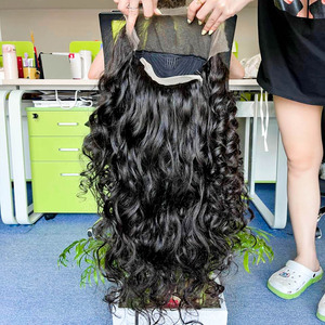 ขายส่งความหนาแน่น 180% สําหรับผู้หญิงสีดําผมPlucked 10- 32 นิ้ววิกผมคลื่นยาวหลวมคลื่นวิกผมผมมนุษย์วิกผมลูกไม้ด้านหน้าด้านหน้า