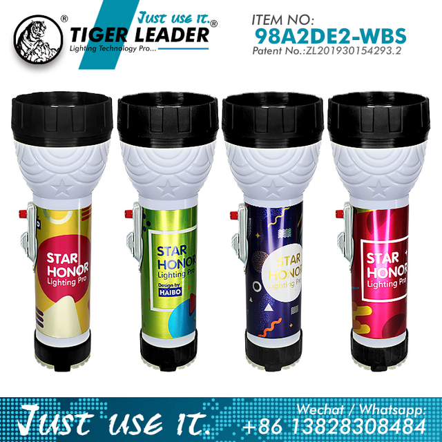 Portable Custom Battery Head Lamp Light tiger Leader Super Led Torch Flashlight