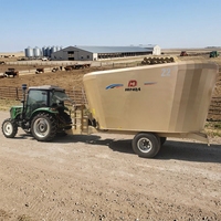 Mélangeur d'aliments TMR pour usage agricole, remorqué par tracteur, machine de préparation de rations mixtes totales, équipement pour ferme laitière avec chargeur et convoyeur à bande