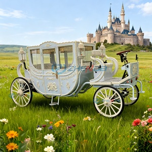 Calèche de mariage électrique de luxe blanche de haute qualité, personnalisée, calèche royale de loisirs à chevaux à vendre, la calèche électrique à chevaux - Product Image 2