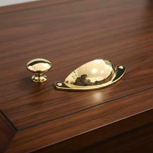 Matched <strong>Shell</strong> Cup <strong>Pull</strong> <strong>Handle</strong> and Round <strong>Knob</strong> Modern Design for Furniture Cabinet and <strong>Kitchen</strong> Cupboard <strong>Pull</strong> - Product Image 1
