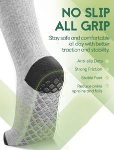 Calcetines de compresión suaves de bambú, calcetines de compresión cómodos con logotipo personalizado antideslizante para enfermeras - Product Image 3