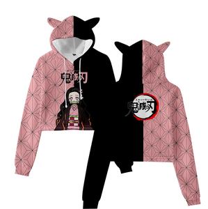 <span class=keywords><strong>Sweat</strong></span>-shirt à capuche Demon Slayer d'anime japonais avec oreilles de chat, <span class=keywords><strong>sweat</strong></span>-shirt de dessin animé pour adolescents, garçons et filles, costume de cosplay, <span class=keywords><strong>sweat</strong></span>-shirts à capuche - Product Image 2
