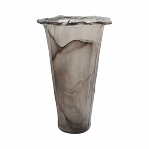 Vaso moderno alto in vetro con bordo svasato per soggiorno, decorazione per la casa, tavolo, ufficio. - Product Image 1