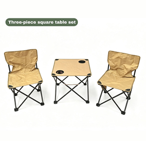 <span class=keywords><strong>Set</strong></span> Sedia e Tavolo Pieghevoli da Campeggio Promozionali all'Ingrosso - Arredamento da Esterno Economico, Sedia da Spiaggia Portatile Moderna in Ferro per Giardino e Pesca - Product Image 1