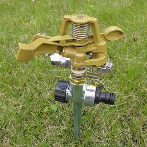 Système d'irrigation agricole par aspersion métallique, arroseur rotatif réglable à entraînement par engrenages 360° pour jardin, ferme et pelouse, diamètre 1/2 pouce - Product Image 5