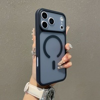Coque de téléphone magnétique à sensation de peau mate pour iPhone 17 Pro Max, étui de protection anti-rayures en PC et TPU