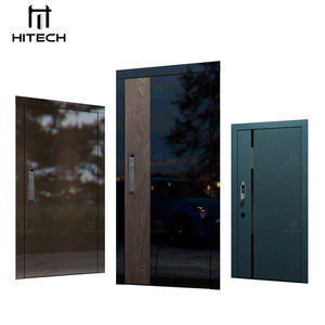Hitech-US Portes d'entrée extérieures en acier noir européen Sécurité Portes d'entrée avant en aluminium Portes d'entrée pivotantes Résidentielles - Product Image 6