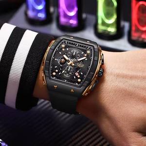 Reloj de Cuarzo LIGE Deportivo Casual Cuadrado para Hombre, Relojes de Negocios de Alta Gama, a la Moda, Resistente al Agua 50M, Fecha Automática, Cronógrafo de Silicona - Product Image 5