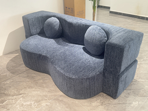 Sofá Seccional Convertible Personalizado <span class=keywords><strong>en</strong></span> Terciopelo Gris Carbón, Ideal para Villas, Parques y Escuelas, con Elevador, Cálido y Compacto para Recepción - Product Image 3