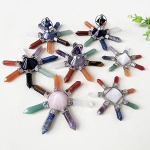 เครื่องกําเนิดพลังงานคริสตัลจักระ 7 จุดบําบัดเรกิปอยท์พีระมิดหินธรรมชาติหอปิระมิดพลังงานสีสันสดใส - Product Image 6