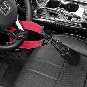 ट्रक सुव वैन आरवी के लिए 3 कुंजी सीट बेल्ट लॉक डिवाइस एक्सेसरी के साथ एंटी-चोरी कार स्टीयरिंग व्हील लॉक - Product Image 4