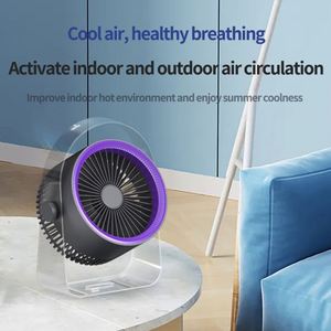 Ventilateur portable USB-C avec lampe LED, réglage multi-angles, mini-ventilateur électroplaqué haut de gamme pour voiture, camping-car et usage extérieur - Product Image 2