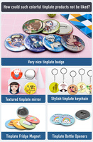 Épingle à Bouton Ronde en Étain Métal Vierge Personnalisée de 58 mm avec Logo Imprimé et Épingle de Sûreté, Vente en Gros